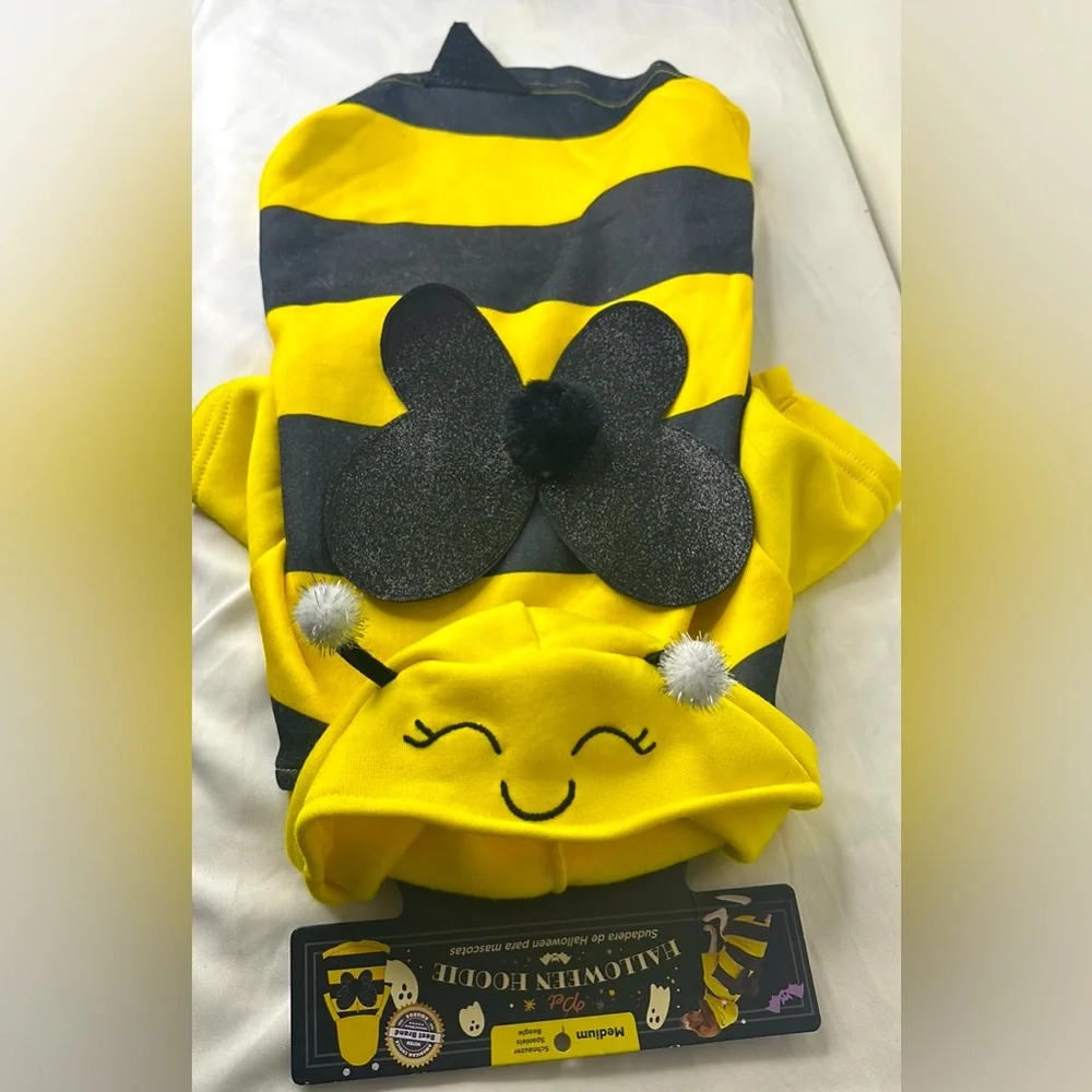 🐝🎃SO CUTE! Bumble Bee medium size dog costume.🎃🐝